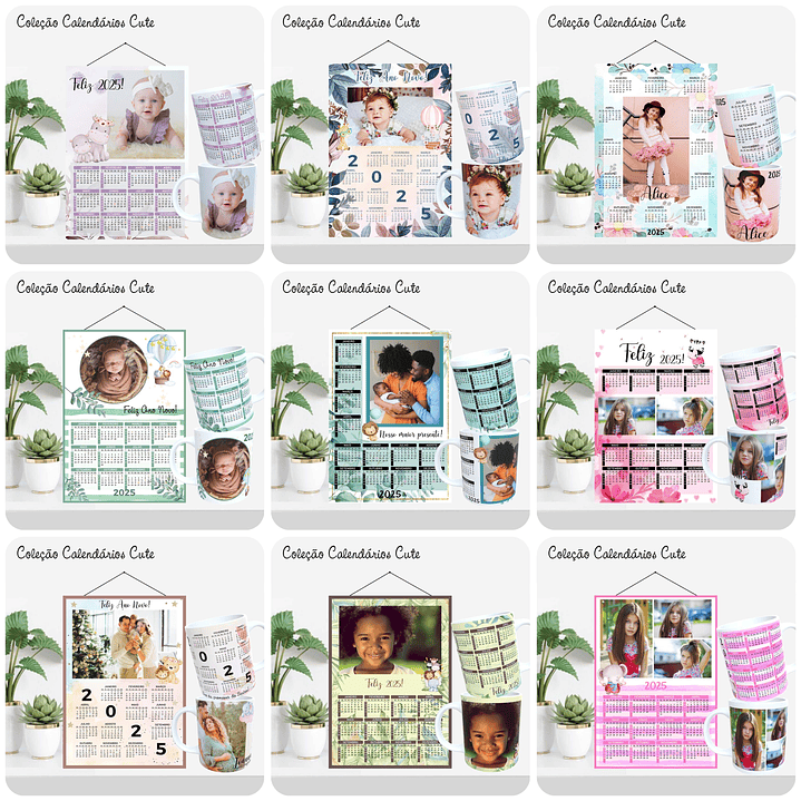 62 Artes para Calendário e Caneca 2025 Arquivo Editável 1