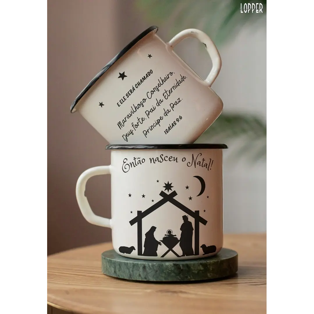 Arte Caneca Então nasceu o Natal Arquivo em Png  1