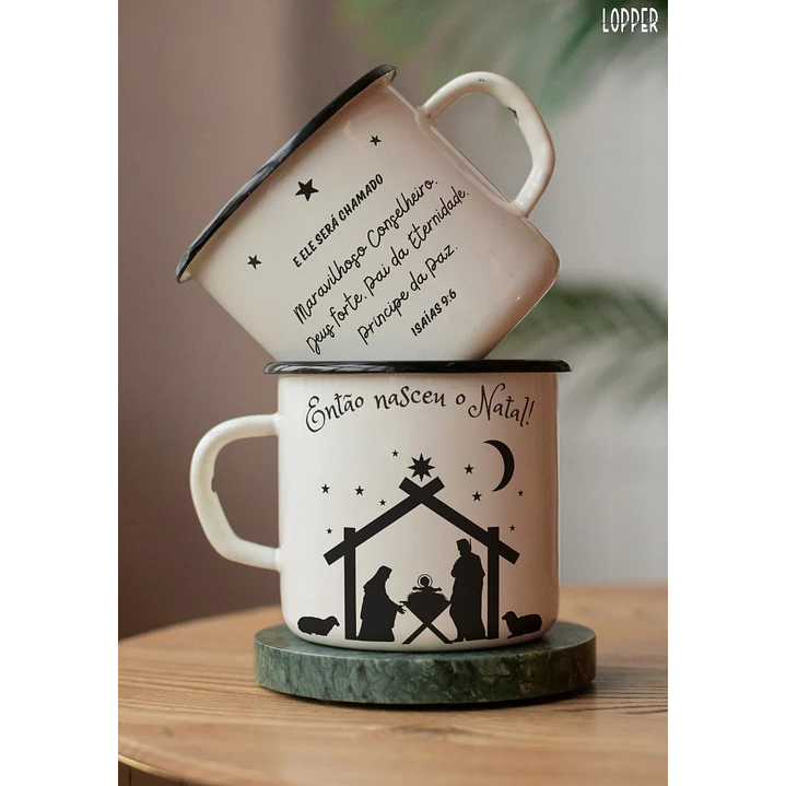 Arte Caneca Então nasceu o Natal Arquivo em Png  1