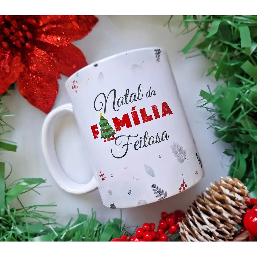 Arte Caneca Natal Família Arquivo em Jpg 1