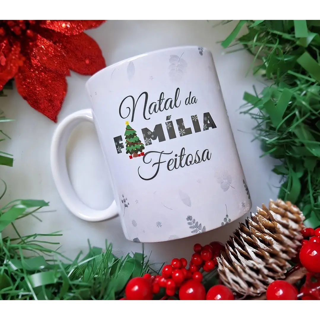 Arte Caneca Natal Família Arquivo em Jpg 2