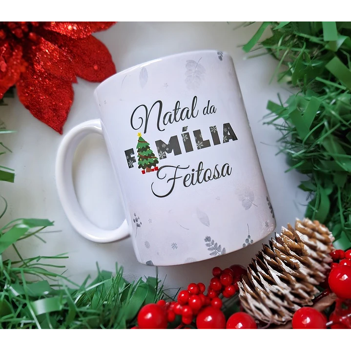 Arte Caneca Natal Família Arquivo em Jpg 2