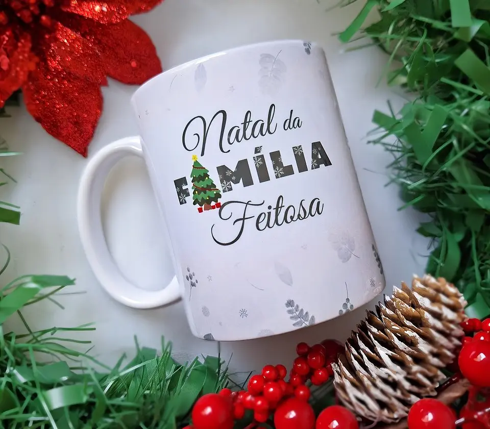 Arte Caneca Natal Família Arquivo em Jpg 2