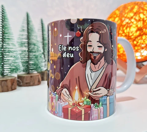 Arte Caneca O maior presente ele nos Deu Natal Jesus Arquivo em Jpg 