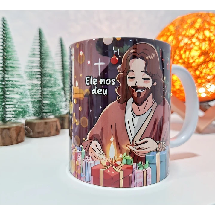 Arte Caneca O maior presente ele nos Deu Natal Jesus Arquivo em Jpg  1