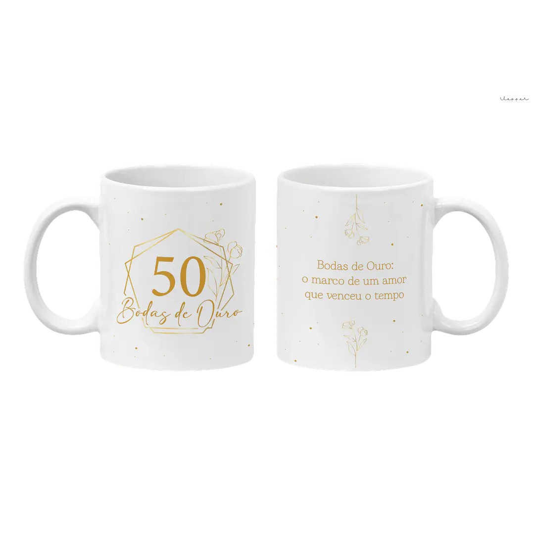 Arte Caneca Bodas de Ouro 50 anos de Casados Arquivo em Jpg 1