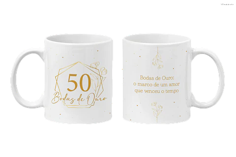 Arte Caneca Bodas de Ouro 50 anos de Casados Arquivo em Jpg