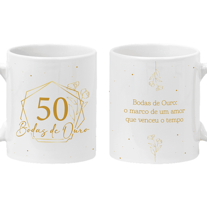 Arte Caneca Bodas de Ouro 50 anos de Casados Arquivo em Jpg 1
