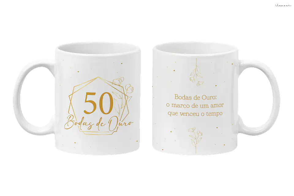 Arte Caneca Bodas de Ouro 50 anos de Casados Arquivo em Jpg 1