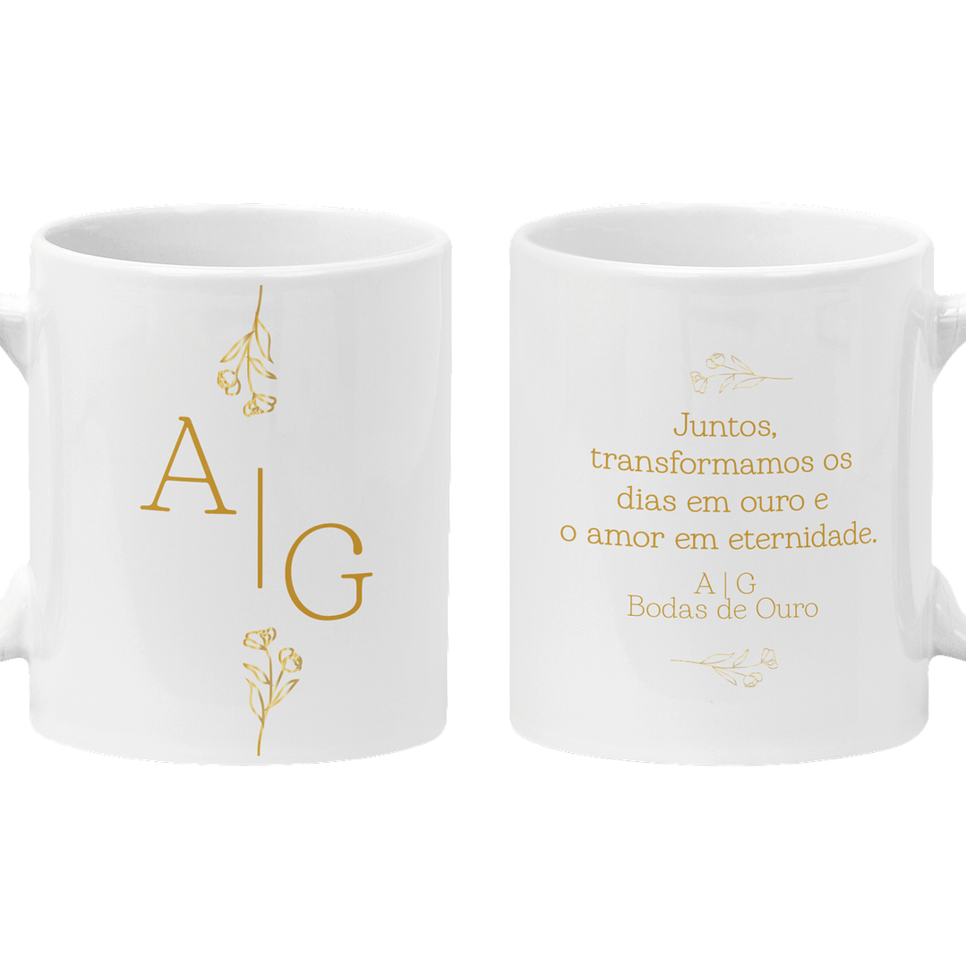 Arte Caneca Bodas de Ouro 50 anos de Casados Arquivo em Jpg 3