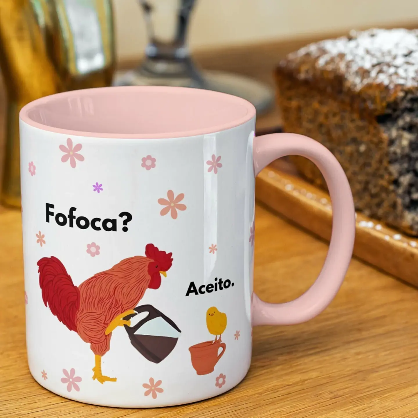 Arte Caneca Fofoca Aceito Galinhas Arquivo em Png 1