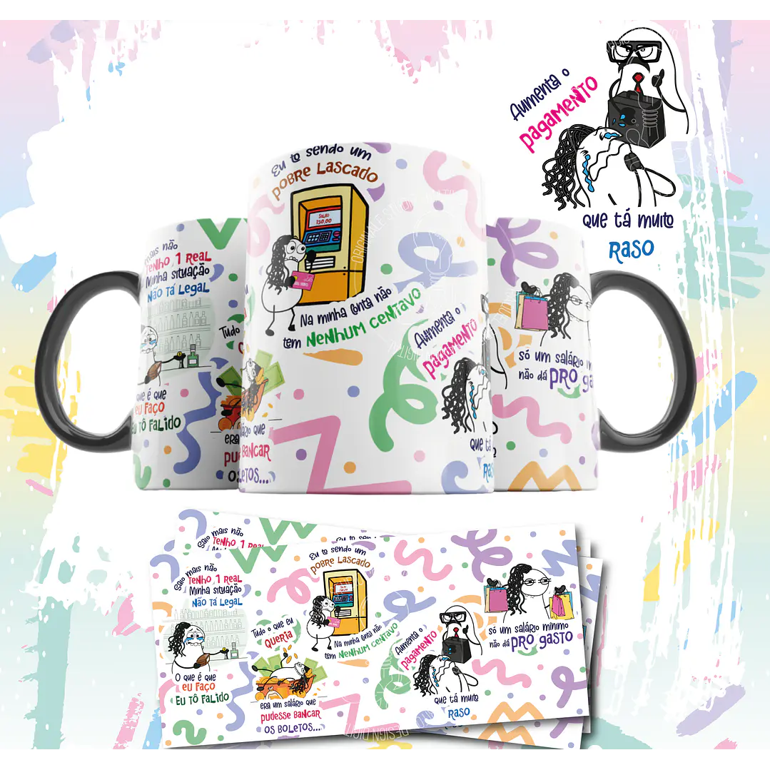 Arte Caneca Pobre Lascado Saio mais não tenho um real, minha situação não ta legal Arquivo em Jpg 1