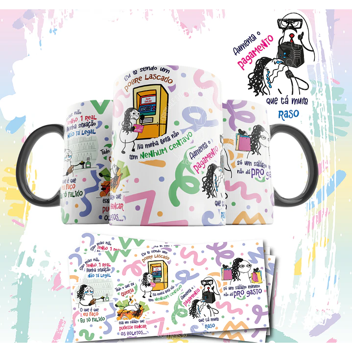 Arte Caneca Pobre Lascado Saio mais não tenho um real, minha situação não ta legal Arquivo em Jpg 1