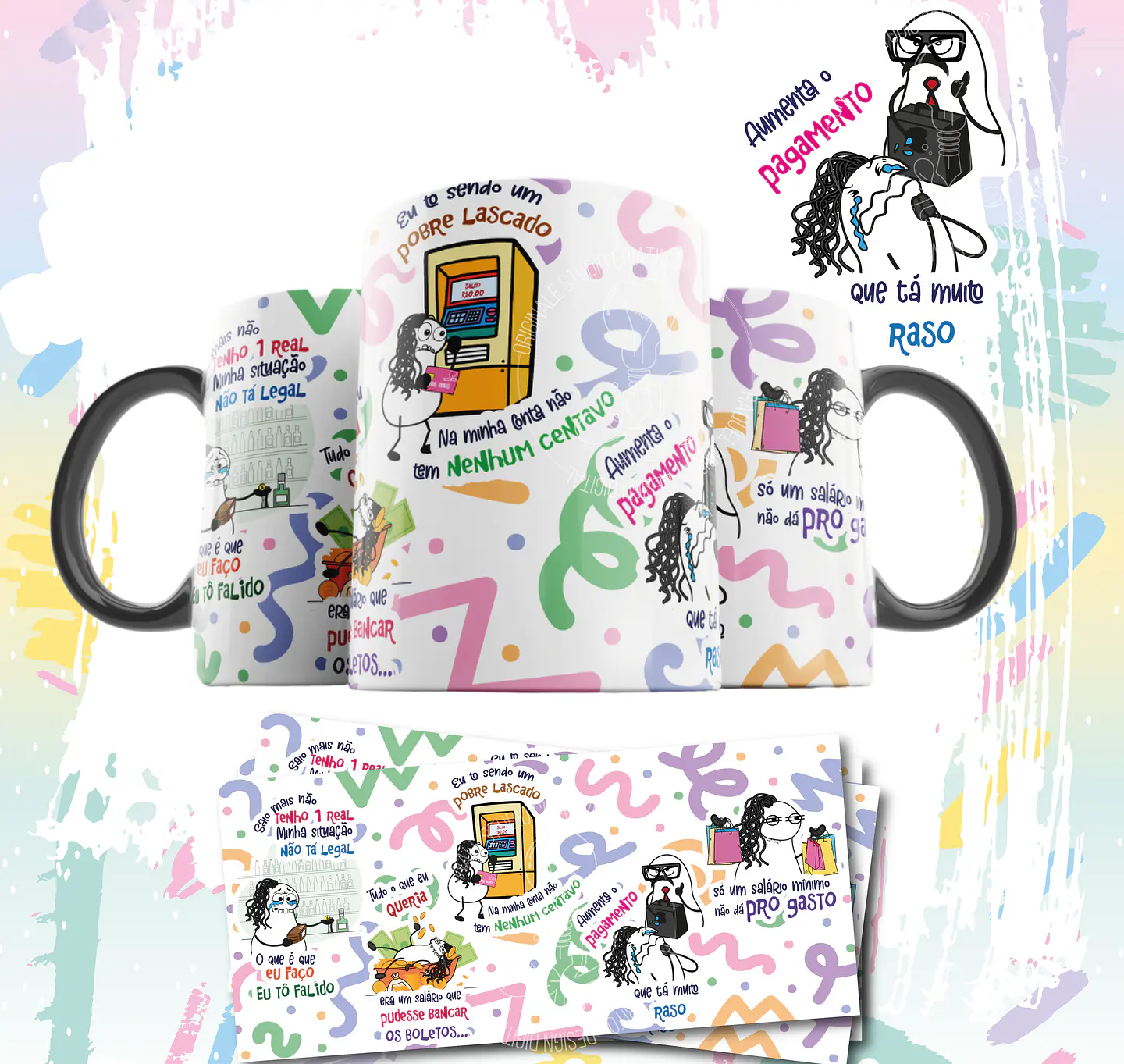 Arte Caneca Pobre Lascado Saio mais não tenho um real, minha situação não ta legal Arquivo em Jpg 1