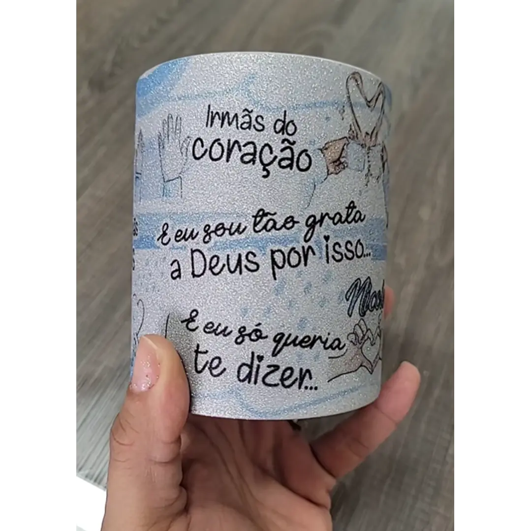 2 Artes Caneca Amigas Não a gente não é apenas amigas, nós somos irmãs Rosa e Azul Arquivo Editável 4