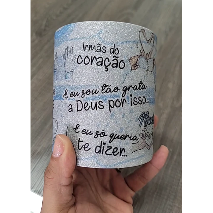 2 Artes Caneca Amigas Não a gente não é apenas amigas, nós somos irmãs Rosa e Azul Arquivo Editável 4