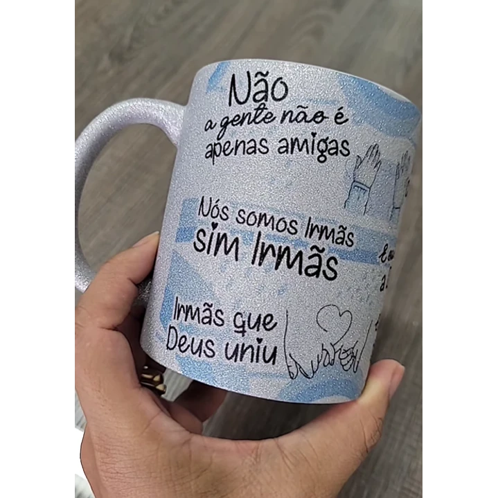 2 Artes Caneca Amigas Não a gente não é apenas amigas, nós somos irmãs Rosa e Azul Arquivo Editável 6