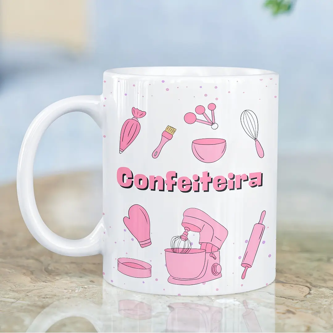 Artes Caneca Profissão Confeiteiro Arquivo em Png  1