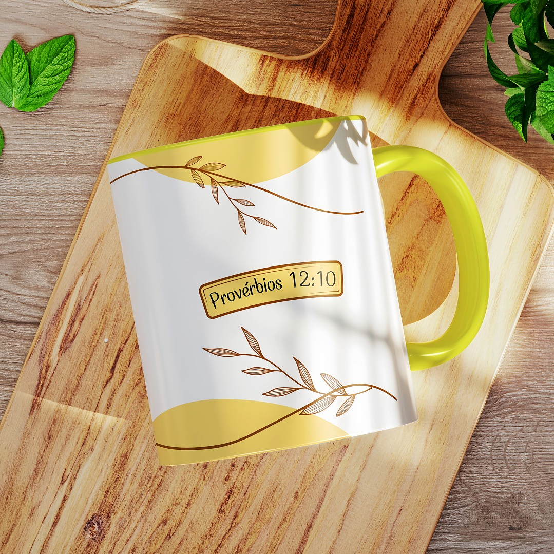 Artes para Caneca O justo cuida bem dos seus animais Provérbios 12:10 Arquivo em Jpg 2