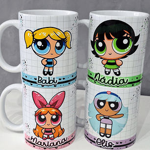 4 Artes para Caneca Meninas Super Poderosas Arquivo em Png 