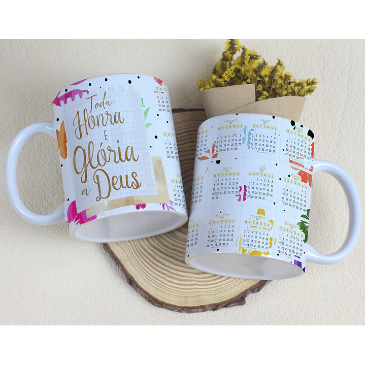 6 Artes para Caneca Calendário 2025 Frases Arquivo Editável  3