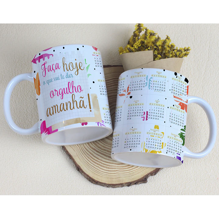 6 Artes para Caneca Calendário 2025 Frases Arquivo Editável  4