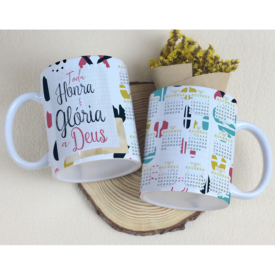 6 Artes para Caneca Calendário 2025 Frases Arquivo Editável  5
