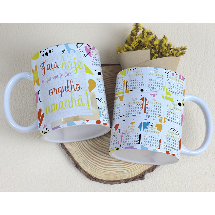 6 Artes para Caneca Calendário 2025 Frases Arquivo Editável  6