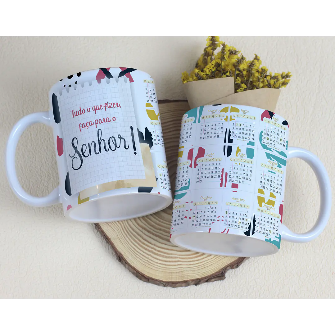 6 Artes para Caneca Calendário 2025 Frases Arquivo Editável  7