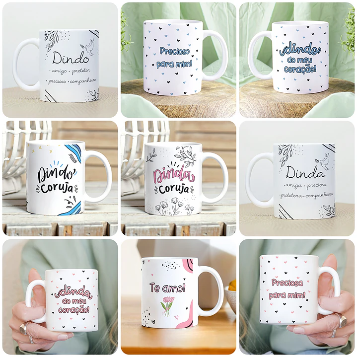 9 Artes para Caneca Dindos e Dindas Arquivo em Jpg  2