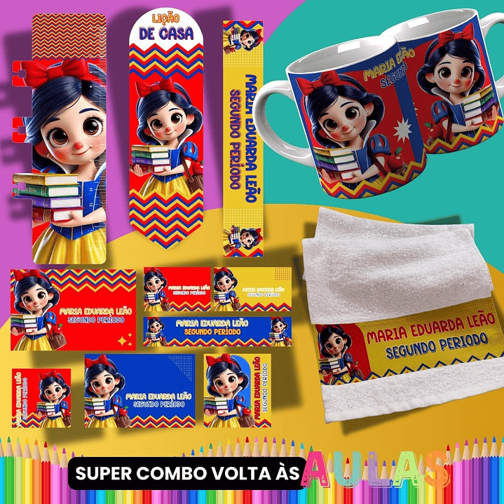 36 Artes para Caneca, Garrafinha e Toalha Princesas da Disney Arquivo Editável  3