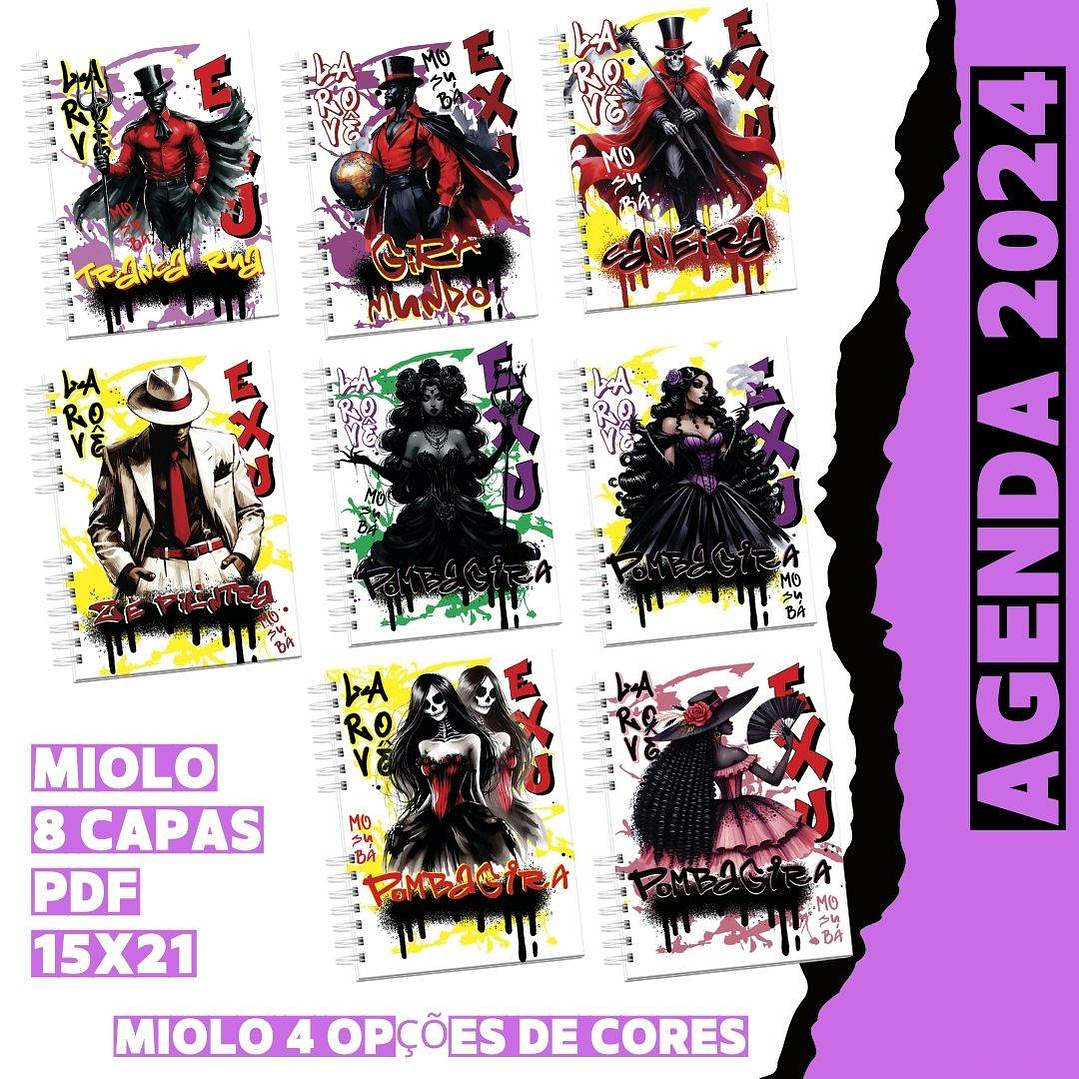 36 Artes para Capa agenda Orixás e Exú Arquivo Editável  2