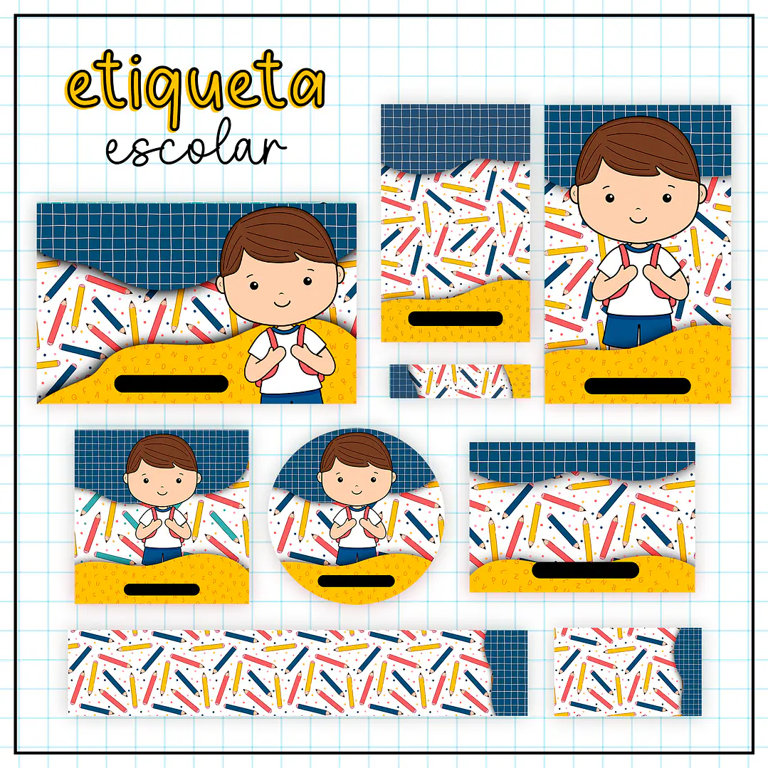 Arquivo Volta as Aulas Caderno, Chaveiro, Etiquetas, Livrinho Mascotinhos em Jpg 2