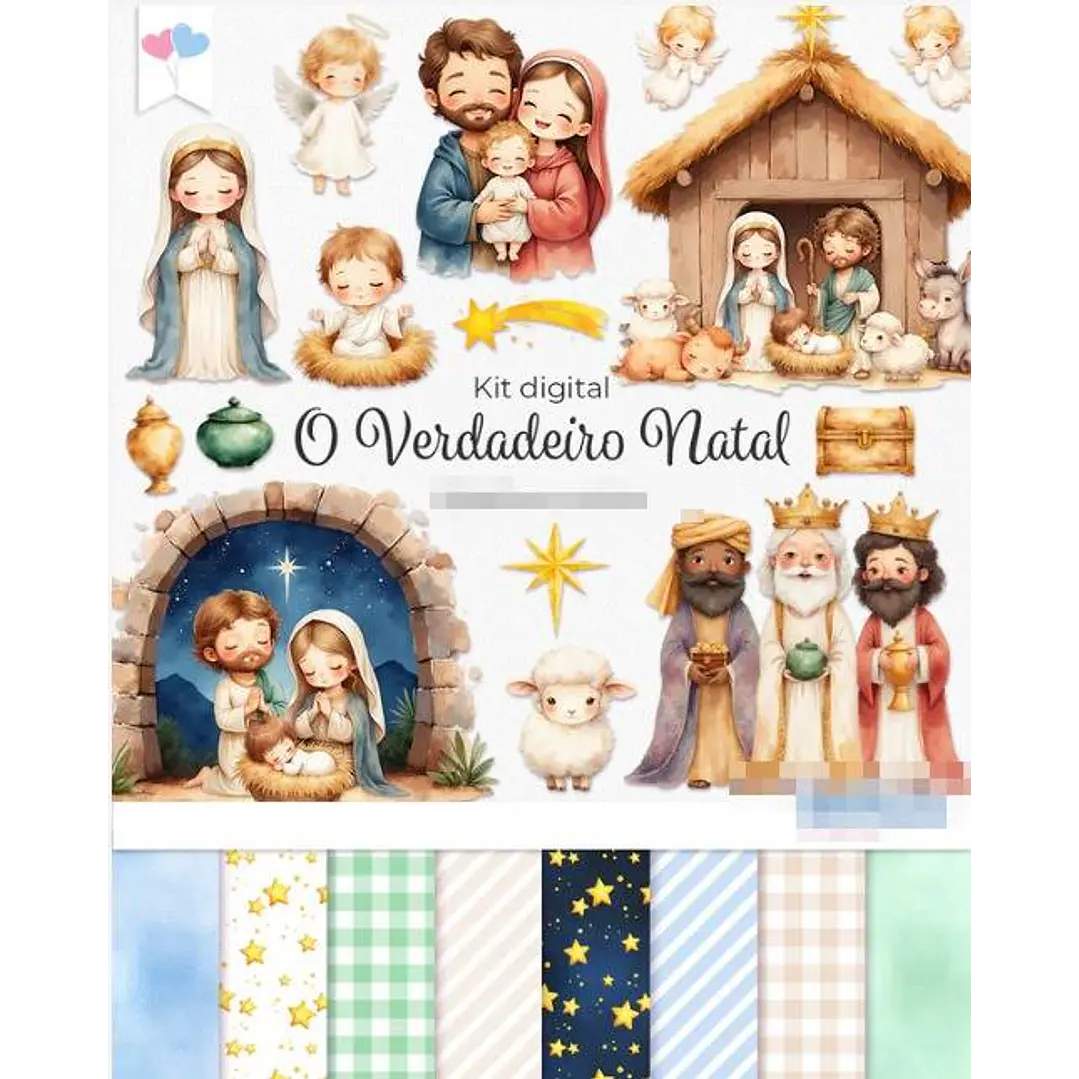 Kit Digital O verdadeiro Natal em Png  1