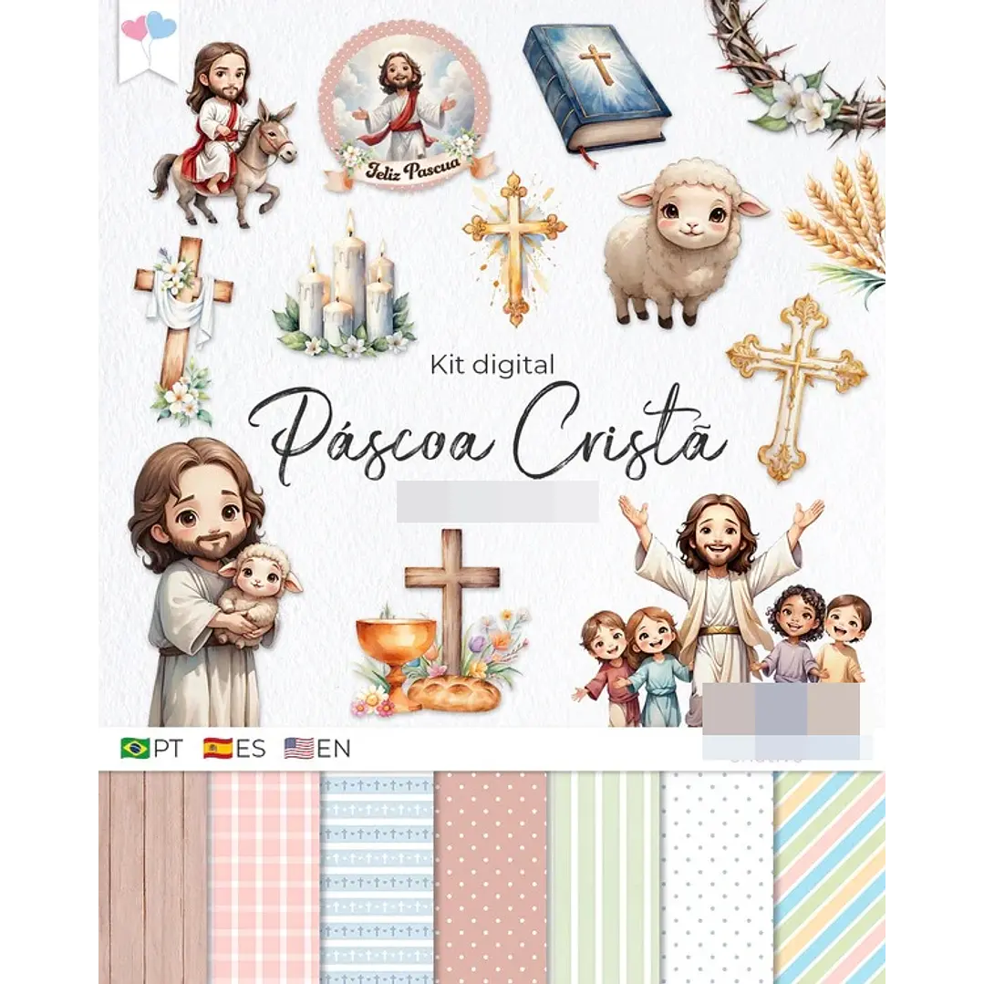 Kit Digital Pascoa Cristã em Png  1