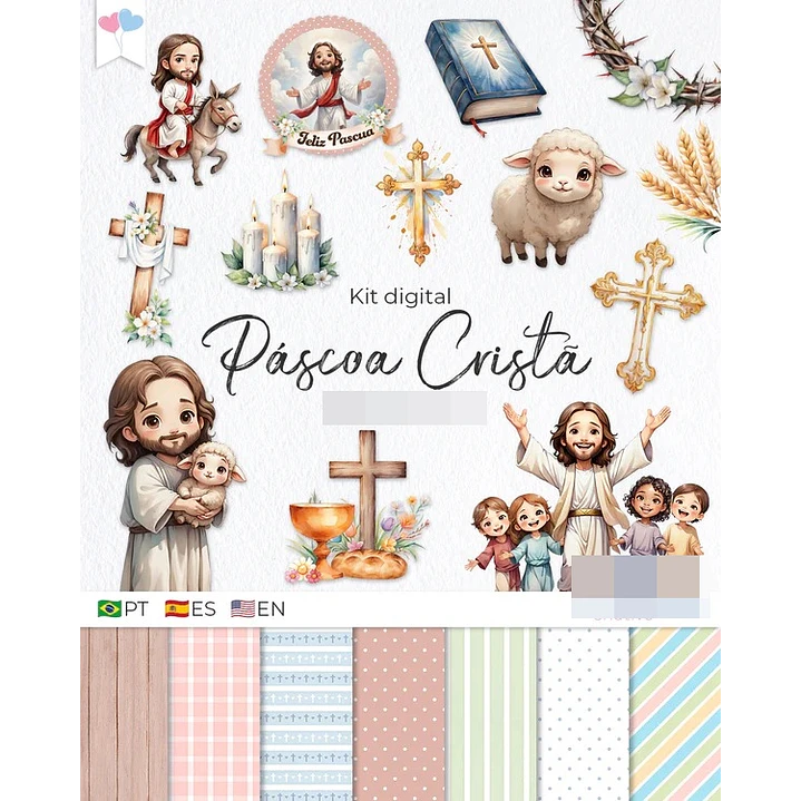 Kit Digital Pascoa Cristã em Png  1