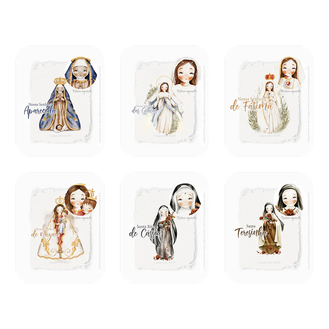 Kit Digital Santinhas Versão Adulta Aquarelado Png  1