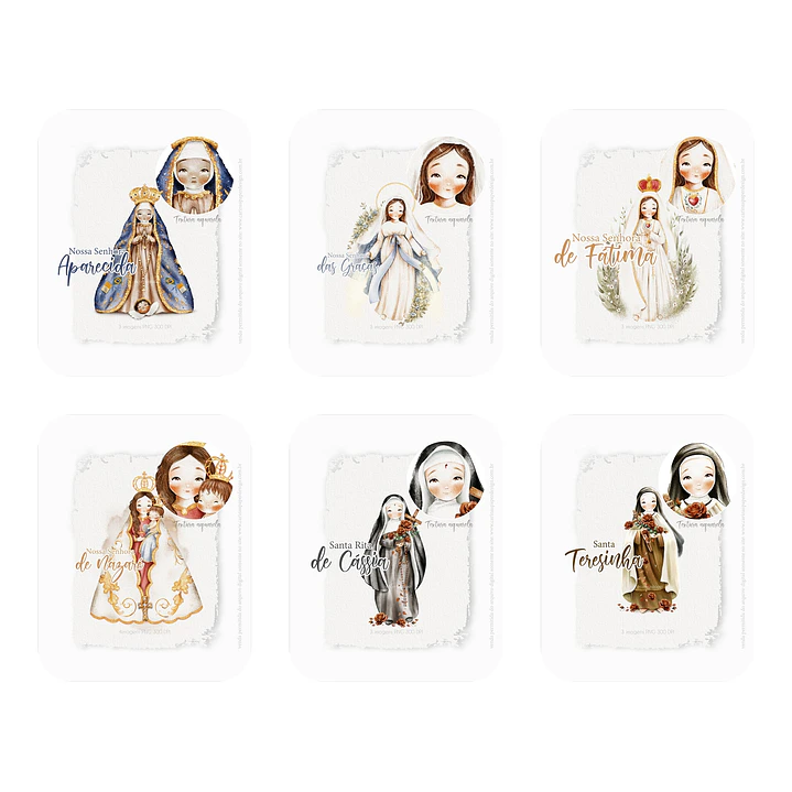 Kit Digital Santinhas Versão Adulta Aquarelado Png  1