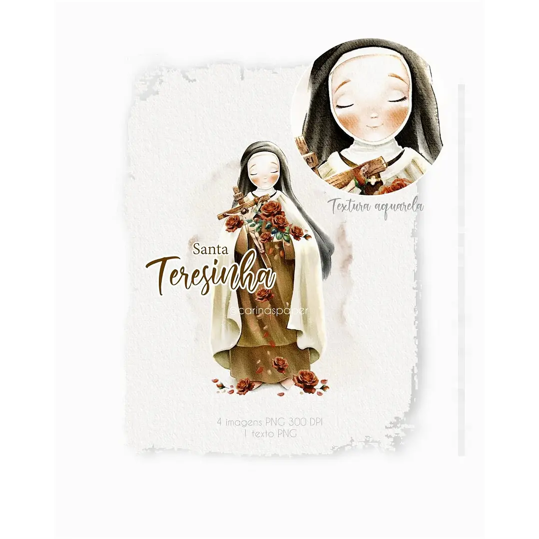 Kit Digital Santa Terezinha Aquarelado Png  1