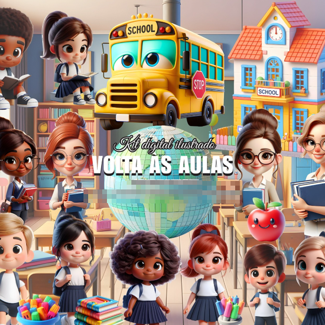 Kit Digital Volta as aulas em Png  1