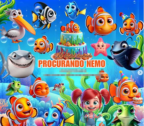Kit Digital Procurando Nemo em Png 