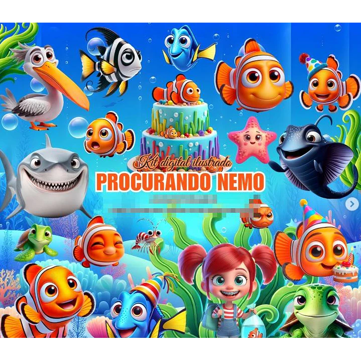 Kit Digital Procurando Nemo em Png  1