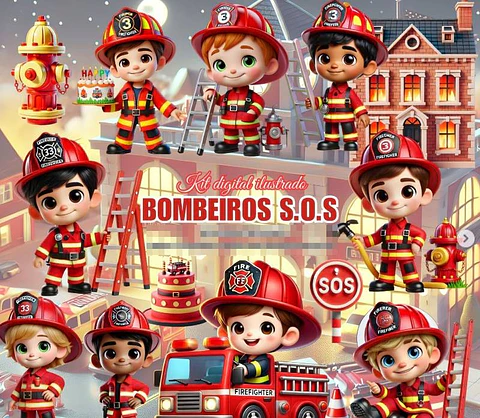 Kit Digital Bombeiro em Png  