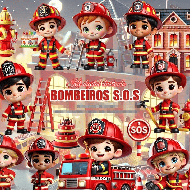 Kit Digital Bombeiro em Png   1