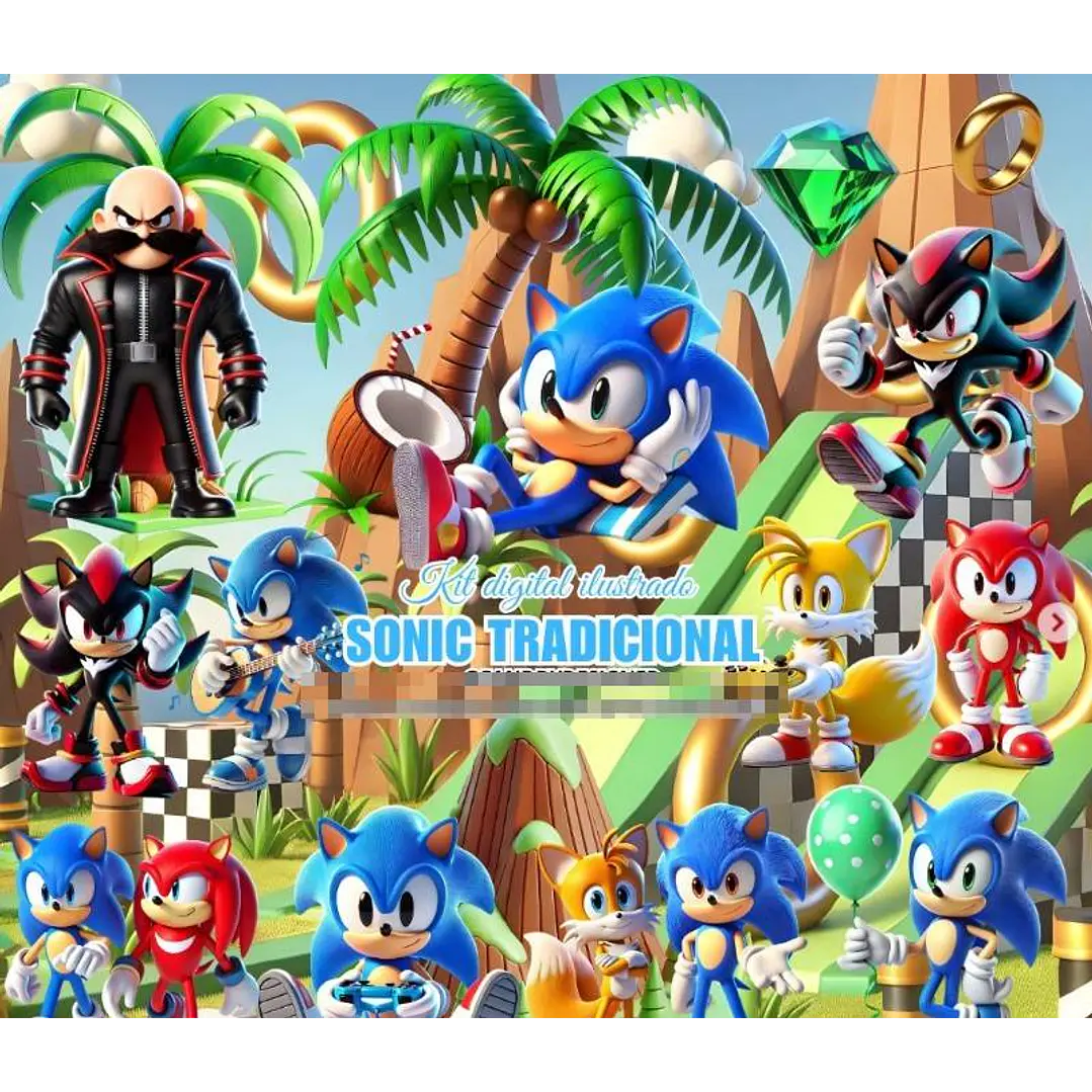 Kit Digital Sonic em Png   1
