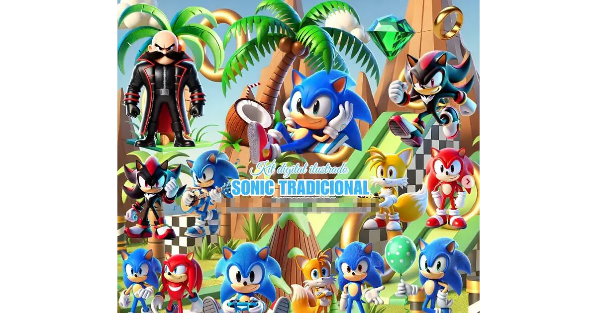 Kit Digital Sonic em Png