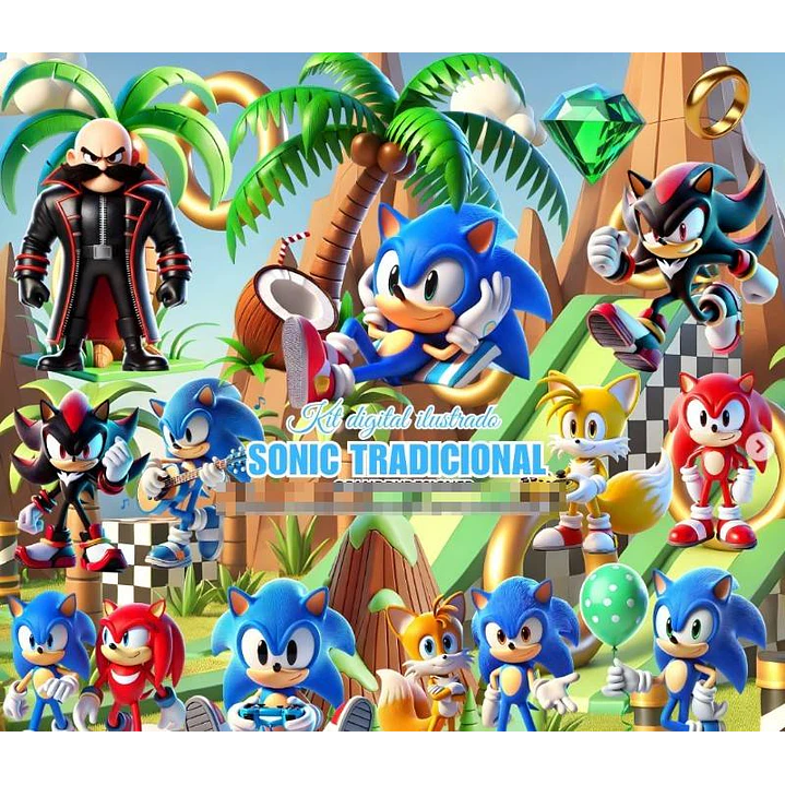 Kit Digital Sonic em Png   1