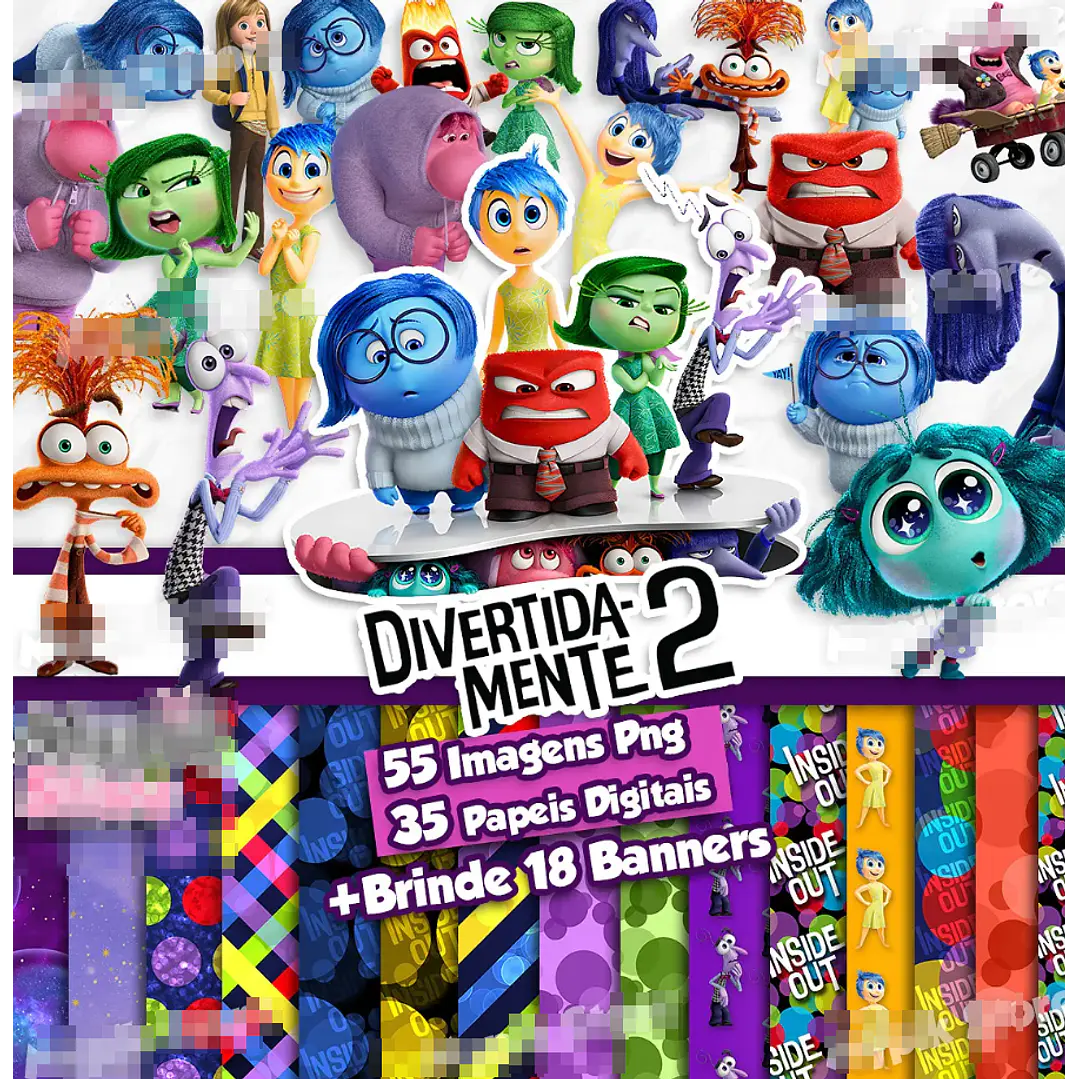 Kit Digital Divertidamente em Png 1