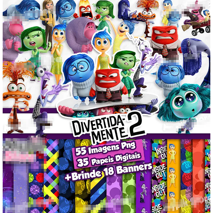 Kit Digital Divertidamente em Png 1