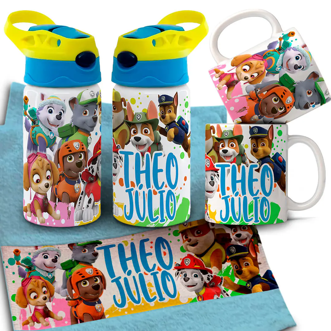 Arquivo para Personalização Volta as Aulas Garrafinha Toalhinha e Caneca Arquivo Editável 17